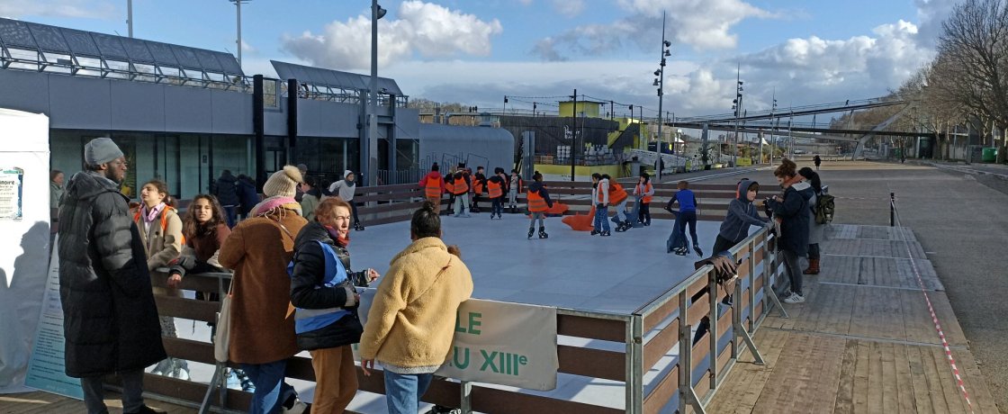 Explorez la patinoire synthétique sur les quais du 13e !
